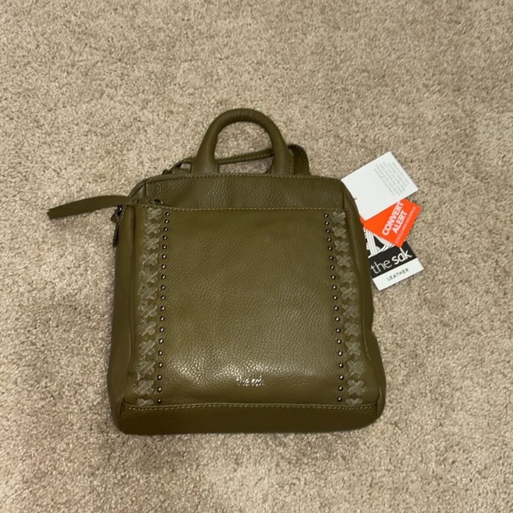 The Sak Loyola mini leather backpack in sage